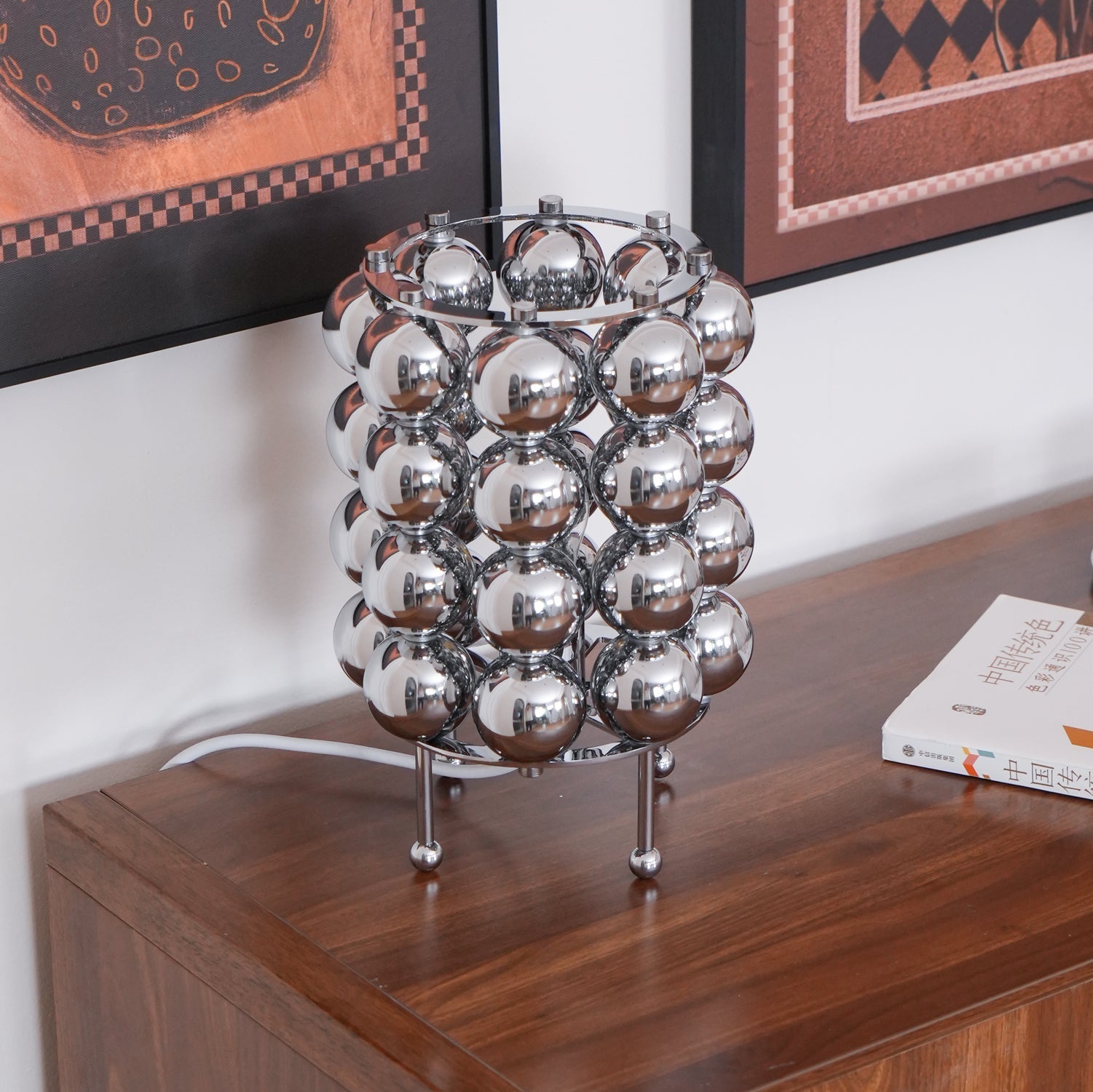 Modern Chrome Spherical Stainless Steel Table Lamp for Contemporary Desk and Reading