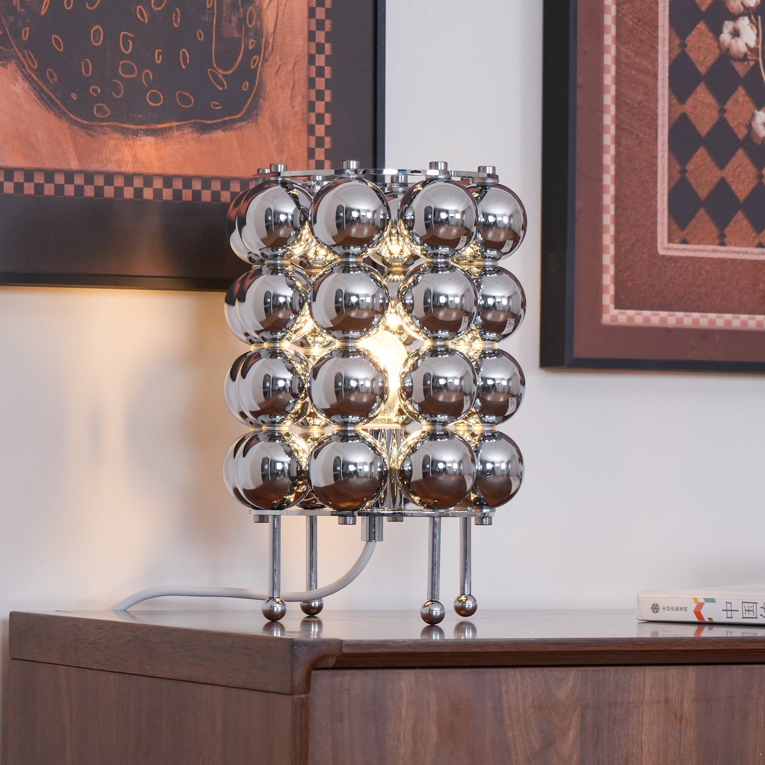 Modern Chrome Spherical Stainless Steel Table Lamp for Contemporary Desk and Reading