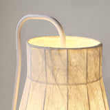 Modern White Textured Silk Fabric Standing Floor Lamp for Interior Spaces