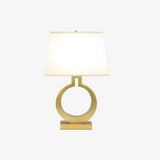 Modern Gold Keyhole Ring Table Lamp for Living Room Luxury Circular Side Desk Light