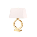 Modern Gold Keyhole Ring Table Lamp for Living Room Luxury Circular Side Desk Light