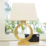 Modern Gold Keyhole Ring Table Lamp for Living Room Luxury Circular Side Desk Light