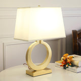 Modern Gold Keyhole Ring Table Lamp for Living Room Luxury Circular Side Desk Light