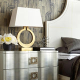 Modern Gold Keyhole Ring Table Lamp for Living Room Luxury Circular Side Desk Light
