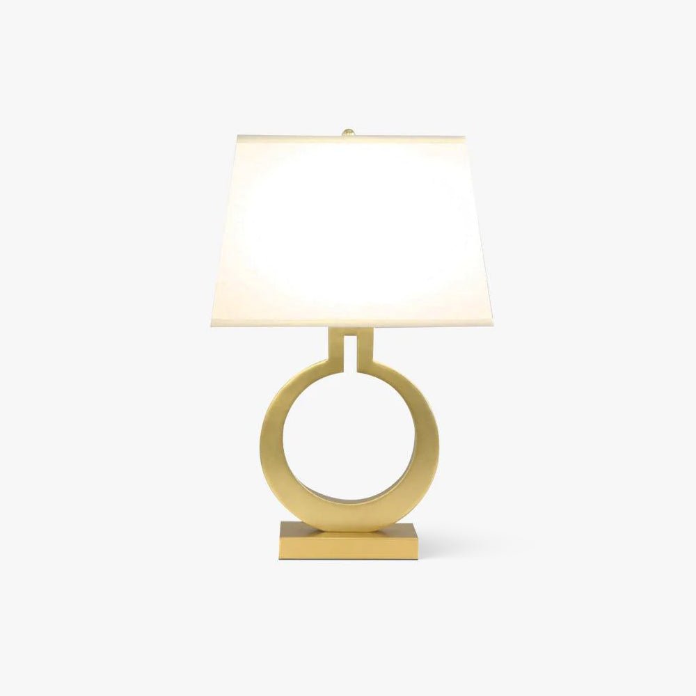 Modern Gold Keyhole Ring Table Lamp for Living Room Luxury Circular Side Desk Light