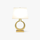 Modern Gold Keyhole Ring Table Lamp for Living Room Luxury Circular Side Desk Light