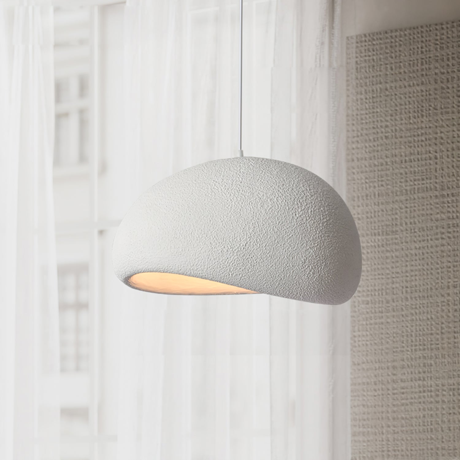 Modern Organic Cloud Chandelier with Rough Texture HDPE Shades and Adjustable Cables