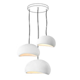 Modern Organic Cloud Chandelier with Rough Texture HDPE Shades and Adjustable Cables