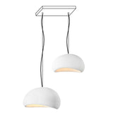 Modern Organic Cloud Chandelier with Rough Texture HDPE Shades and Adjustable Cables