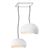 Modern Organic Cloud Chandelier with Rough Texture HDPE Shades and Adjustable Cables