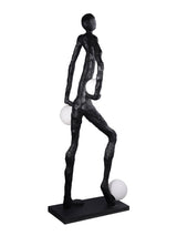 Modern Kicking Ball Sculpture Character Floor Lamp Artistic Athlete Reading Light