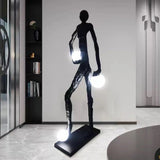 Modern Kicking Ball Sculpture Character Floor Lamp Artistic Athlete Reading Light