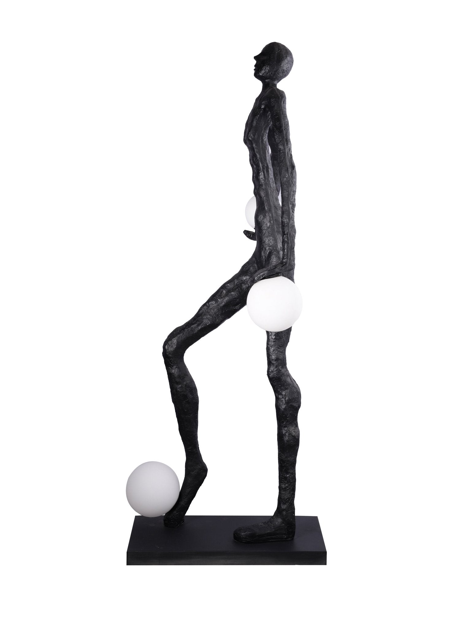 Modern Kicking Ball Sculpture Character Floor Lamp Artistic Athlete Reading Light