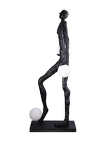 Modern Kicking Ball Sculpture Character Floor Lamp Artistic Athlete Reading Light