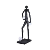 Modern Kicking Ball Sculpture Character Floor Lamp Artistic Athlete Reading Light