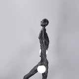 Modern Kicking Ball Sculpture Character Floor Lamp Artistic Athlete Reading Light