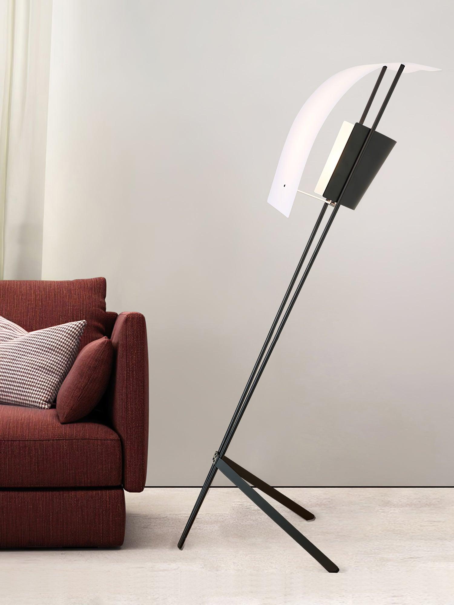 Modern Kite LED Floor Lamp Sculptural Reading Light for Living Room and Bedroom