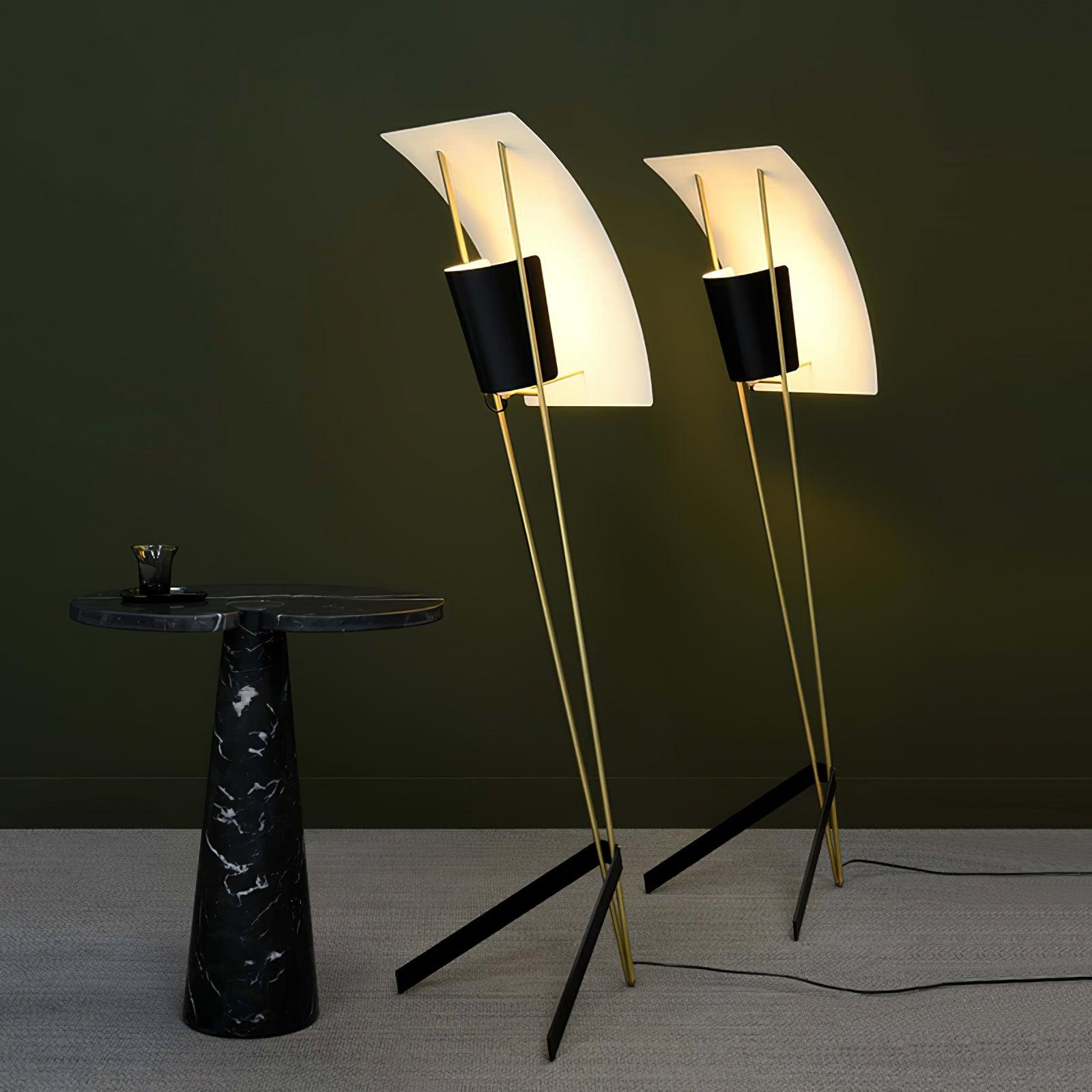 Modern Kite LED Floor Lamp Sculptural Reading Light for Living Room and Bedroom