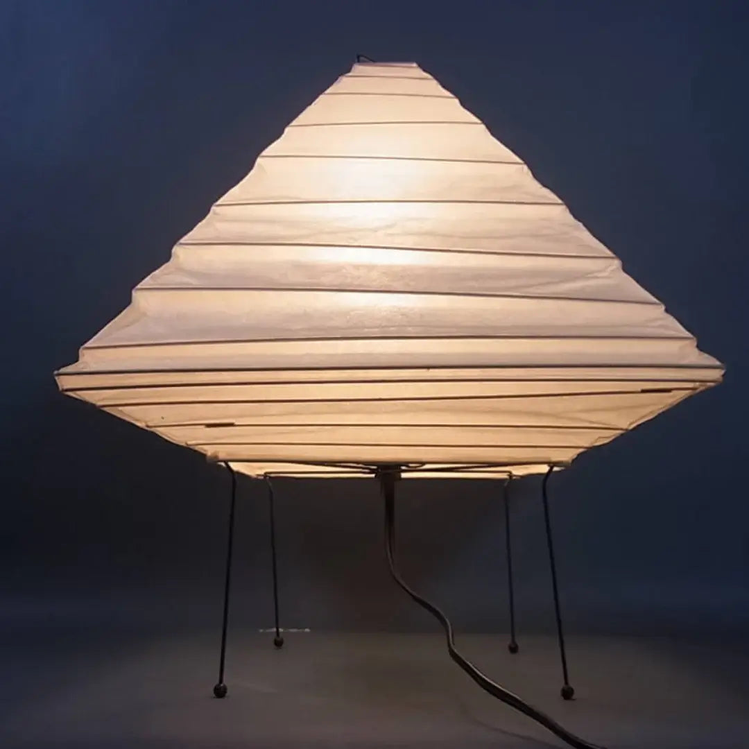 Minimalist Japanese Style Rice Paper Desk Lamp with Wabi Sabi Aesthetic for Modern Interior Decor