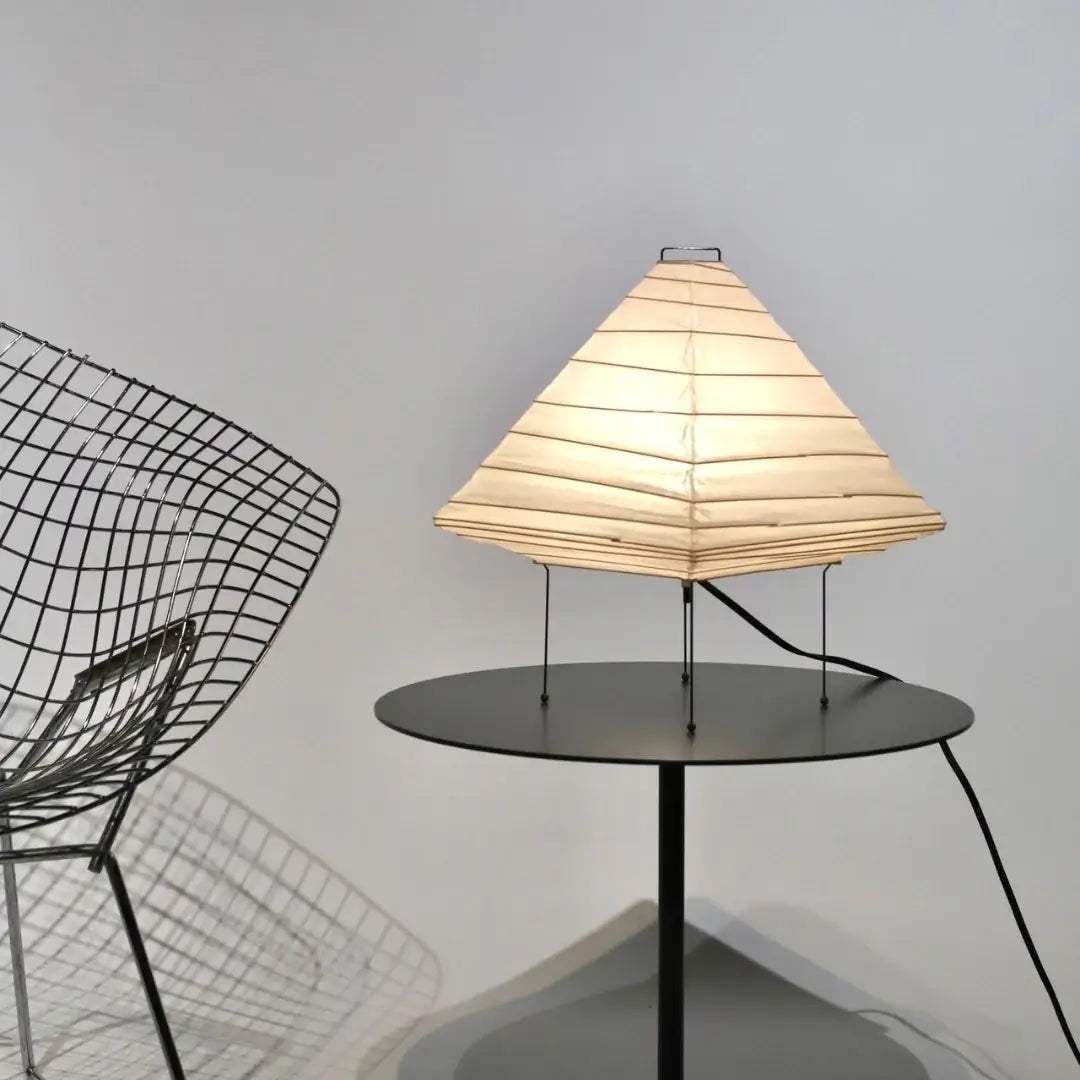 Minimalist Japanese Style Rice Paper Desk Lamp with Wabi Sabi Aesthetic for Modern Interior Decor