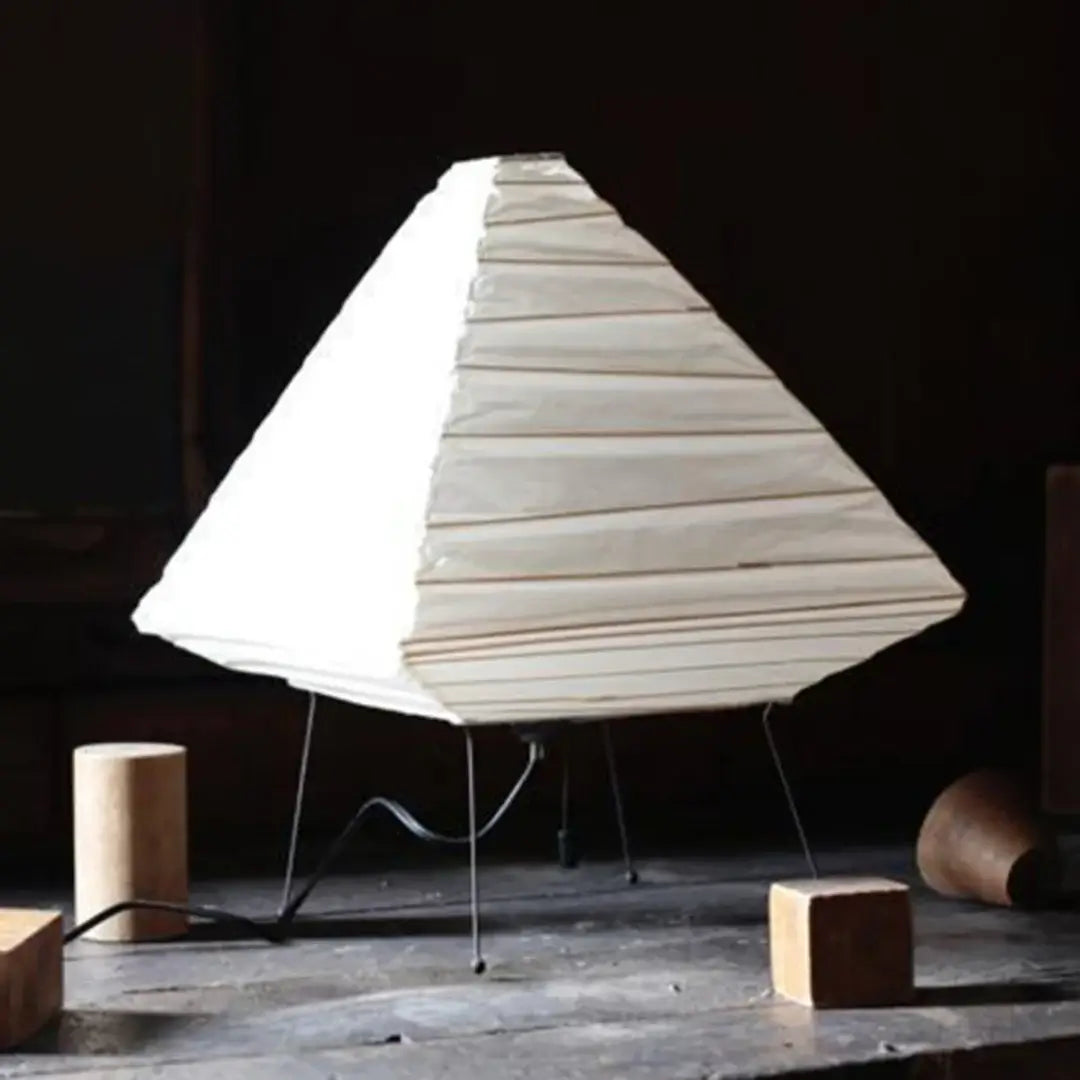 Minimalist Japanese Style Rice Paper Desk Lamp with Wabi Sabi Aesthetic for Modern Interior Decor