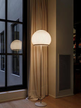 Modern Lantern Knit Floor Lamp with Dimmable LED Geometric Fabric Shades and Three Color Temperatures
