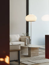 Modern Lantern Knit Floor Lamp with Dimmable LED Geometric Fabric Shades and Three Color Temperatures