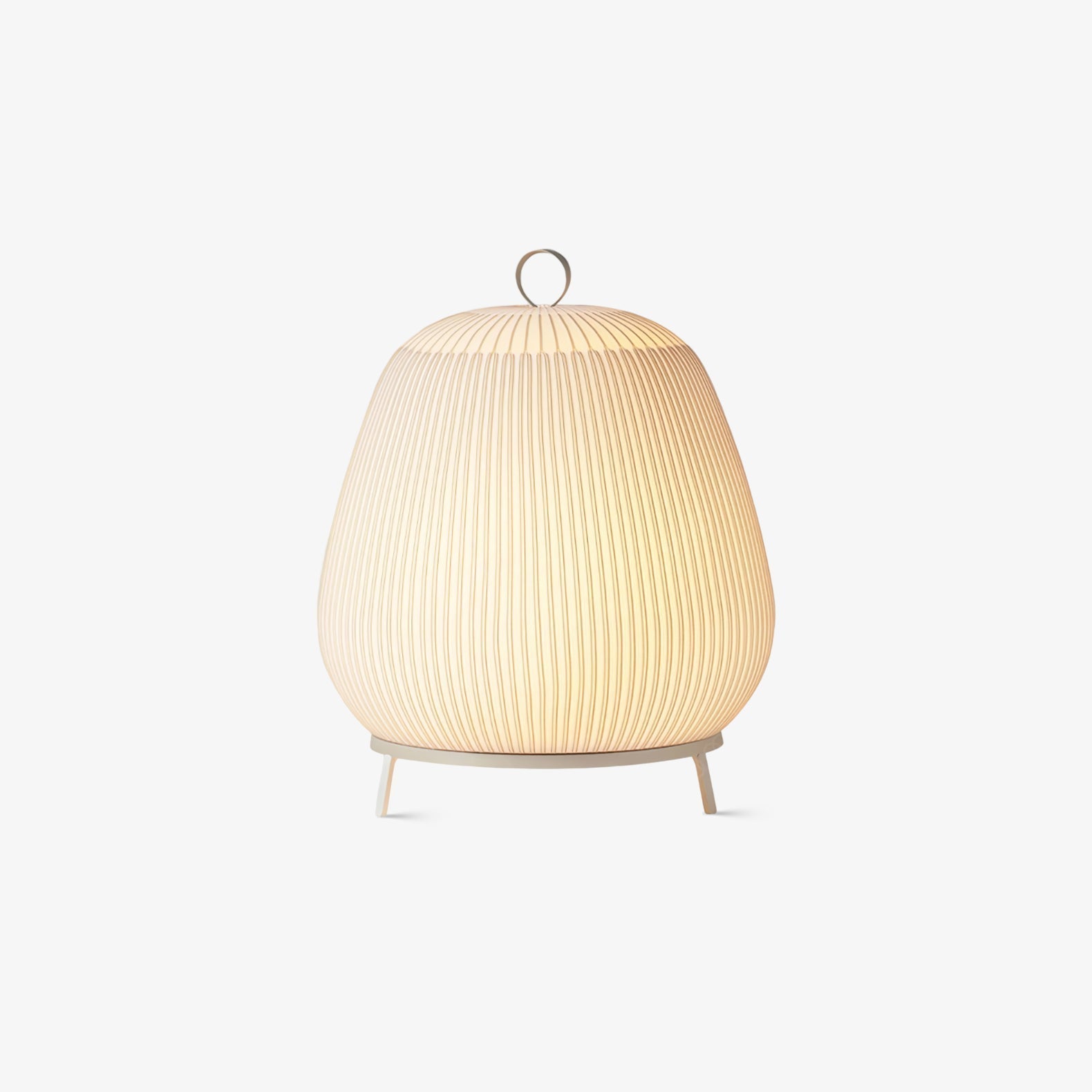 Modern Lantern Knit LED Table Lamp with Fabric Shade and Stepless Dimming