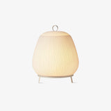 Modern Lantern Knit LED Table Lamp with Fabric Shade and Stepless Dimming