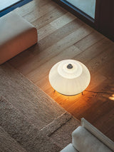 Modern Lantern Knit LED Table Lamp with Fabric Shade and Stepless Dimming