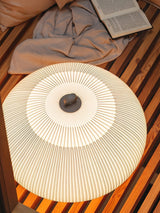 Modern Lantern Knit LED Table Lamp with Fabric Shade and Stepless Dimming