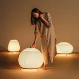 Modern Lantern Knit LED Table Lamp with Fabric Shade and Stepless Dimming
