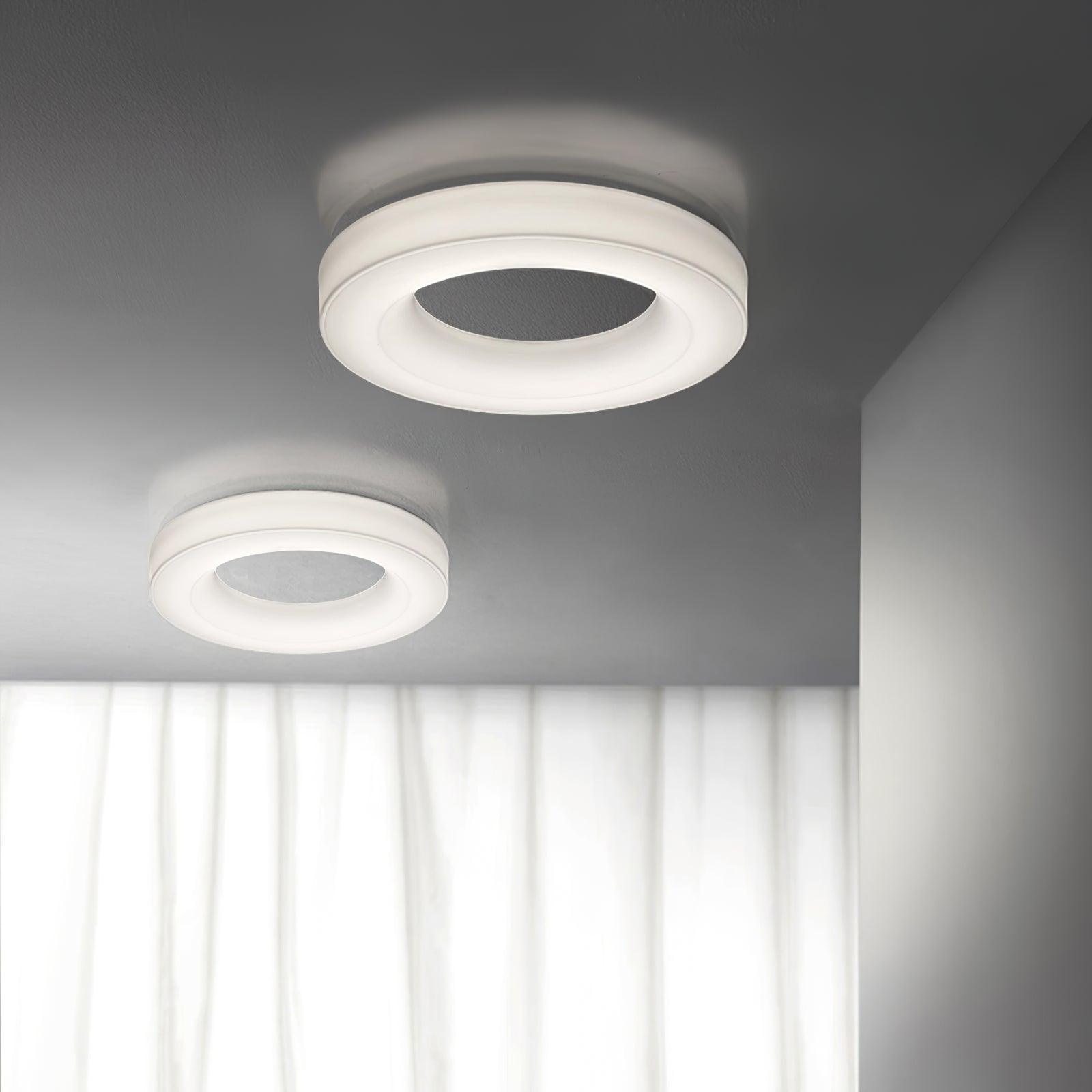Large White Acrylic Domed LED Flush Mount Ceiling Light for Modern Low Profile Spaces