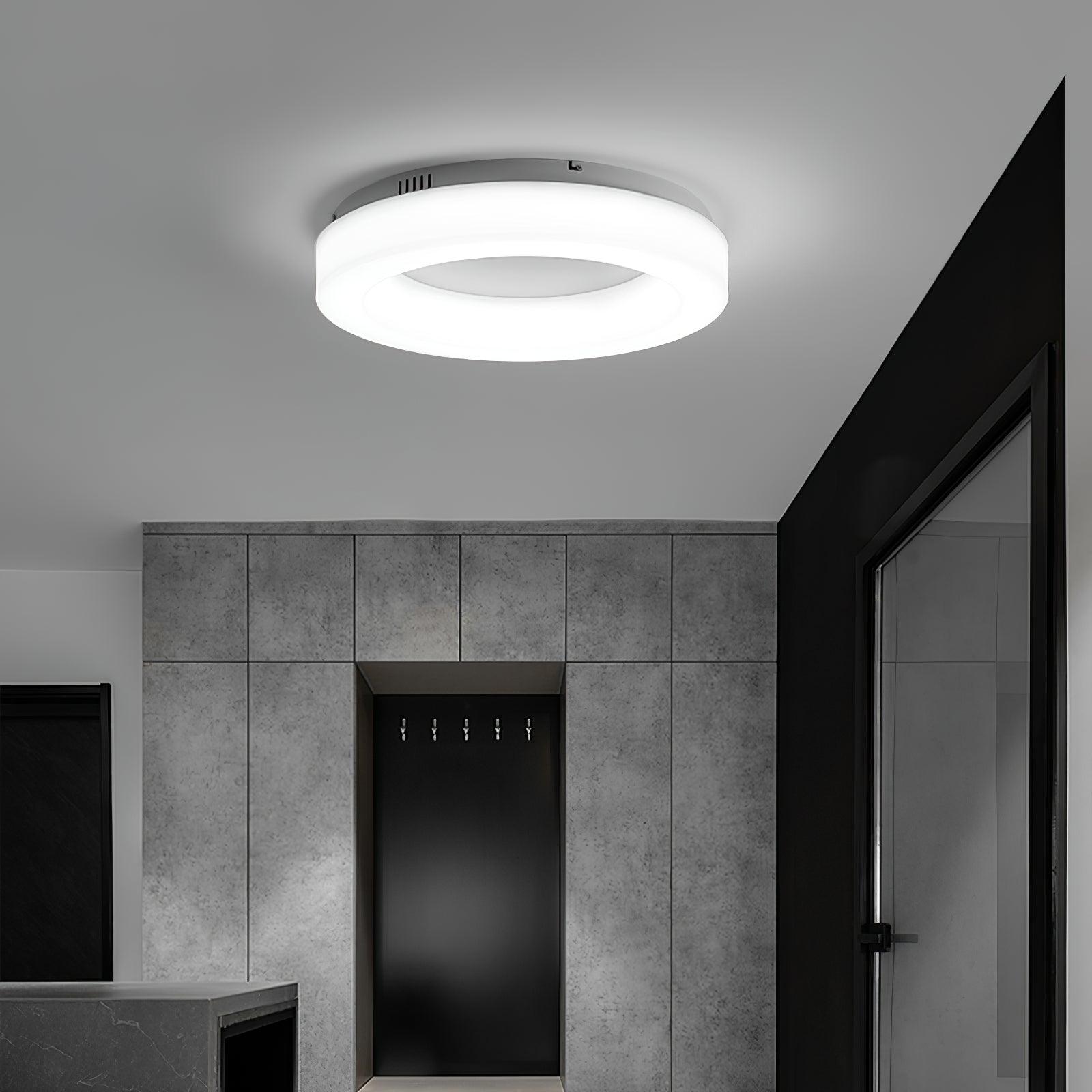 Large White Acrylic Domed LED Flush Mount Ceiling Light for Modern Low Profile Spaces