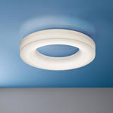 Large White Acrylic Domed LED Flush Mount Ceiling Light for Modern Low Profile Spaces