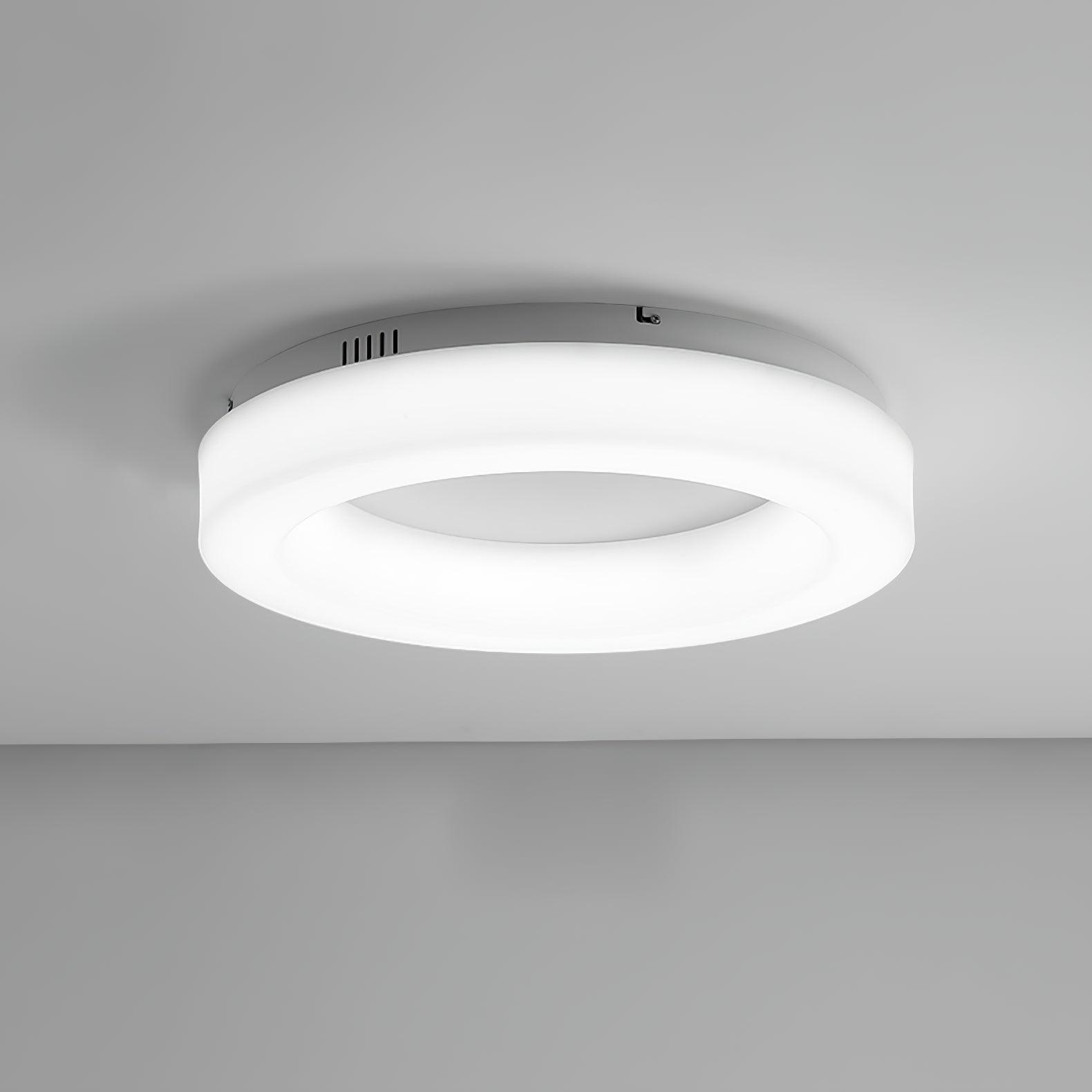 Large White Acrylic Domed LED Flush Mount Ceiling Light for Modern Low Profile Spaces