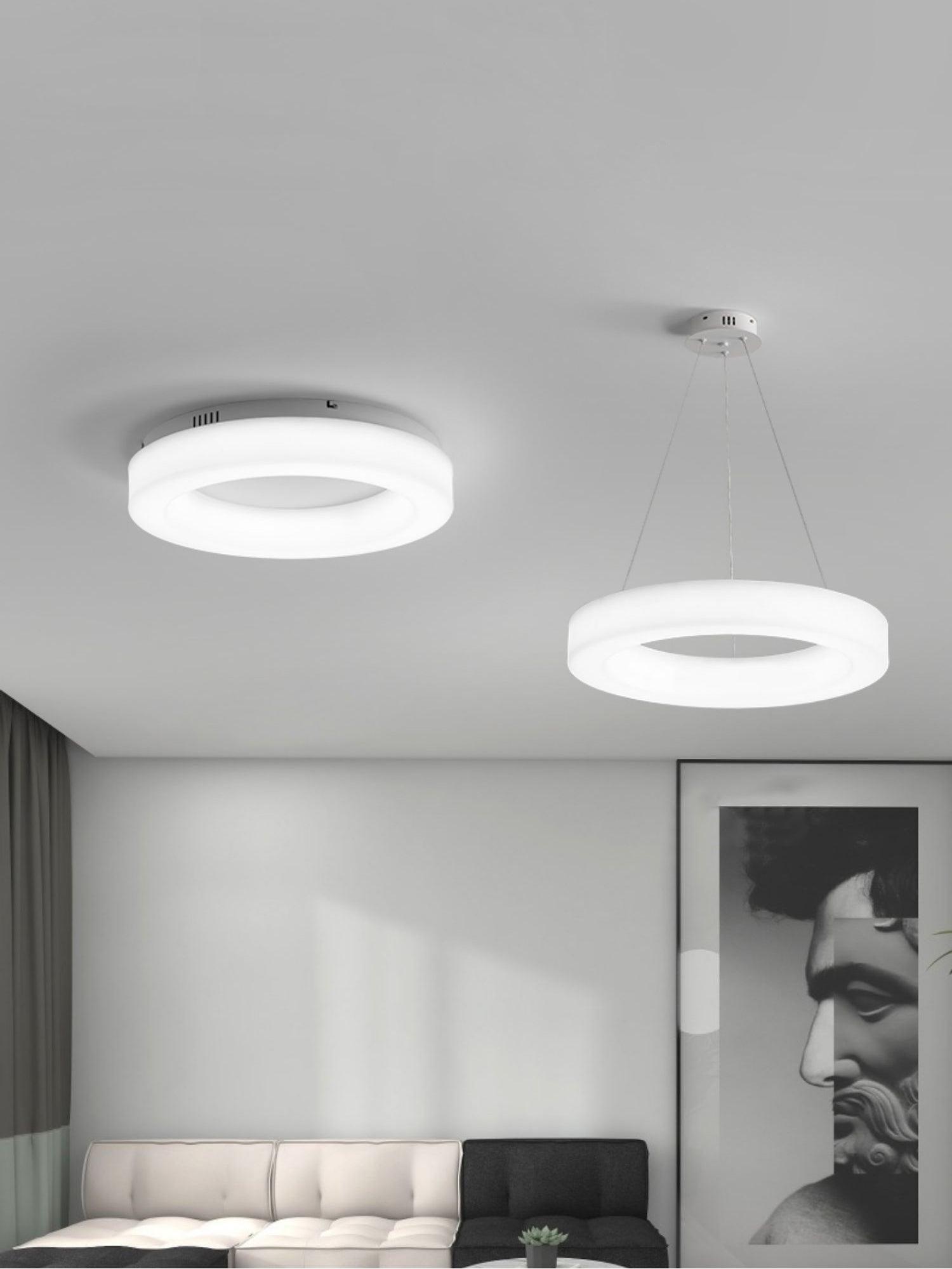 Large White Acrylic Domed LED Flush Mount Ceiling Light for Modern Low Profile Spaces
