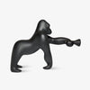 Modern Kong Figurative Monkey Floor Lamp with Adjustable Arm and Matte Black Finish