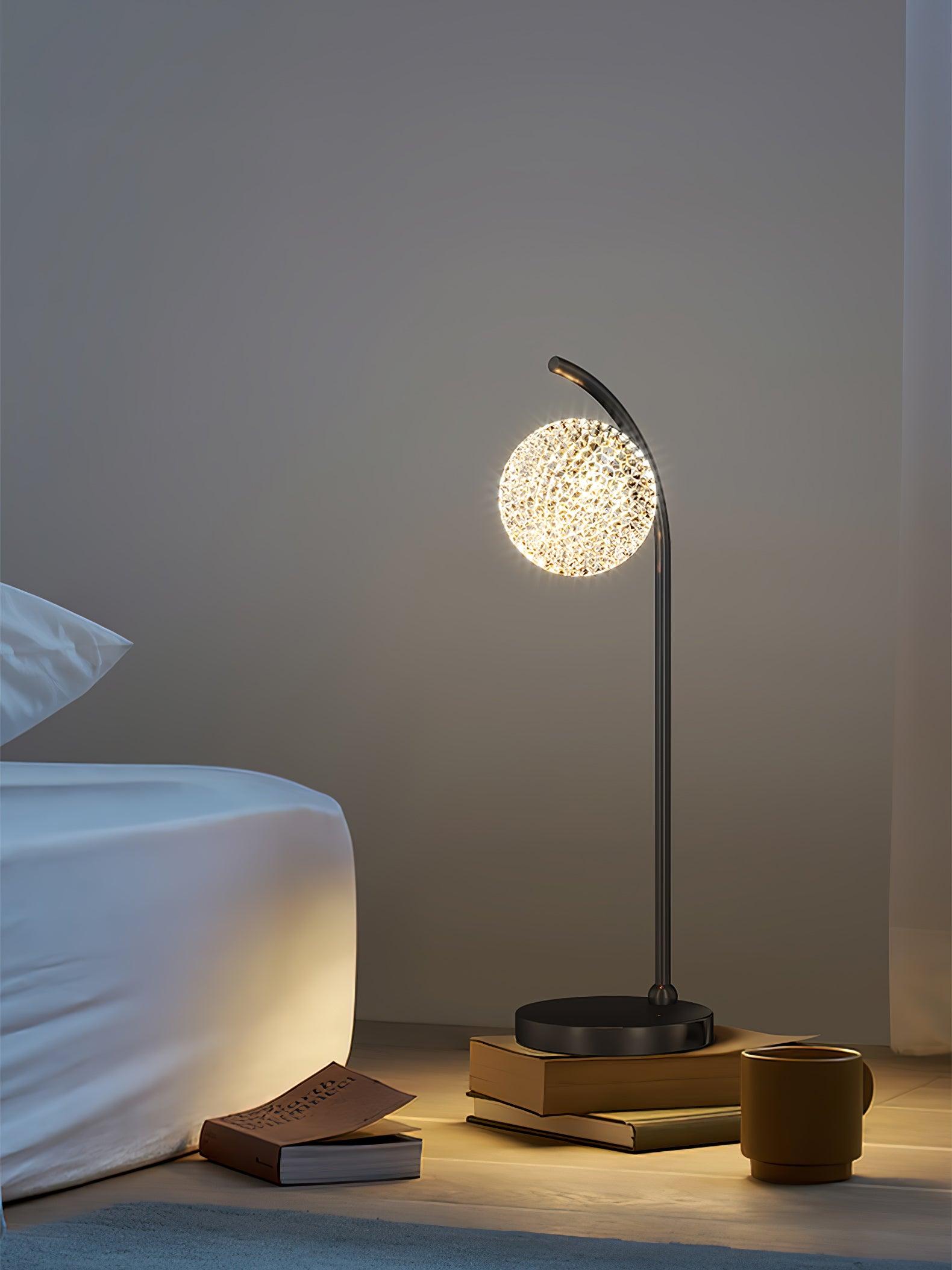 Modern Crystal Dandelion Bedside Table Lamp for Elegant Bedroom Decor