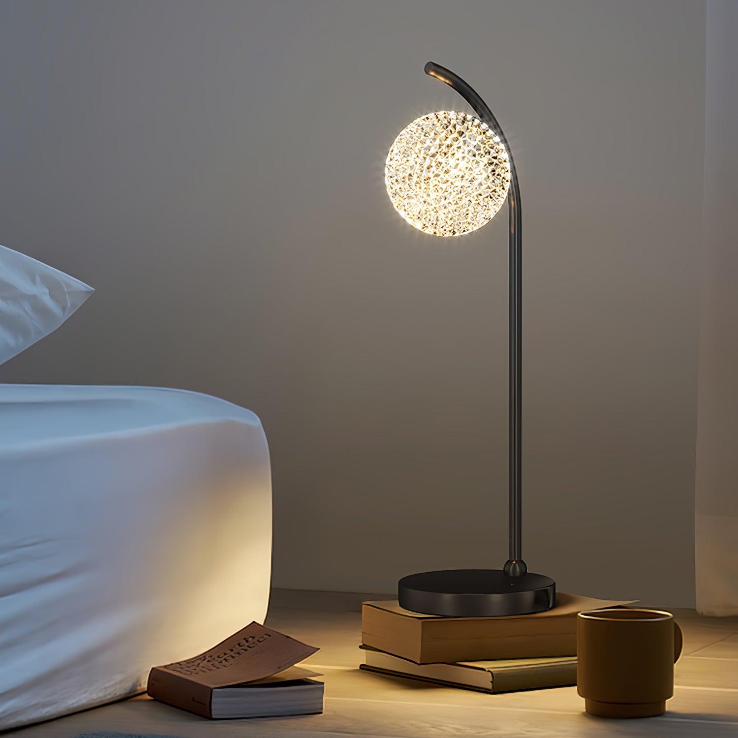 Modern Crystal Dandelion Bedside Table Lamp for Elegant Bedroom Decor
