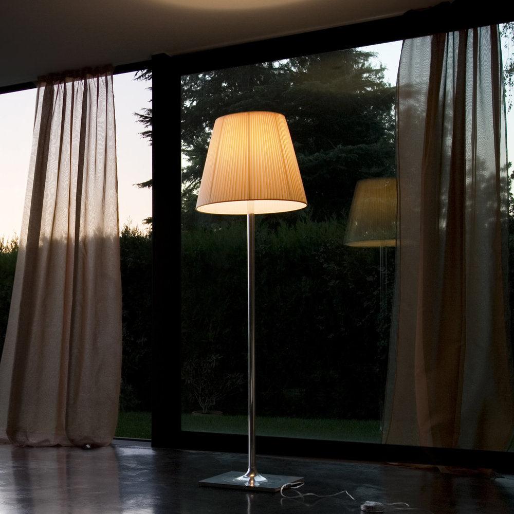 Modern Chrome Prism Floor Lamp with Acrylic Diffuser and Polished Finish