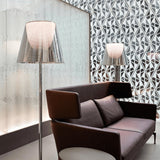 Modern Chrome Prism Floor Lamp with Acrylic Diffuser and Polished Finish