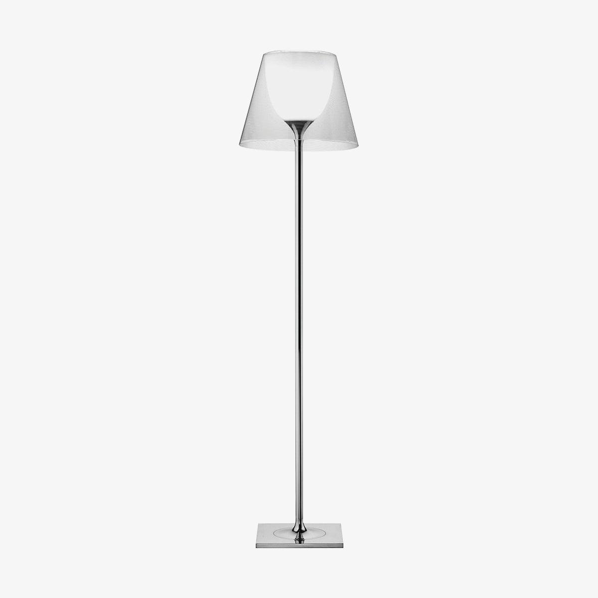 Modern Chrome Prism Floor Lamp with Acrylic Diffuser and Polished Finish