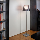 Modern Chrome Prism Floor Lamp with Acrylic Diffuser and Polished Finish
