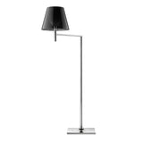 Modern Chrome Prism Geometric Floor Lamp with Adjustable Arm and Glass Shade