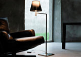 Modern Chrome Prism Geometric Floor Lamp with Adjustable Arm and Glass Shade
