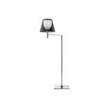 Modern Chrome Prism Geometric Floor Lamp with Adjustable Arm and Glass Shade