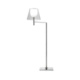 Modern Chrome Prism Geometric Floor Lamp with Adjustable Arm and Glass Shade