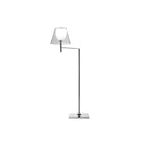 Modern Chrome Prism Geometric Floor Lamp with Adjustable Arm and Glass Shade