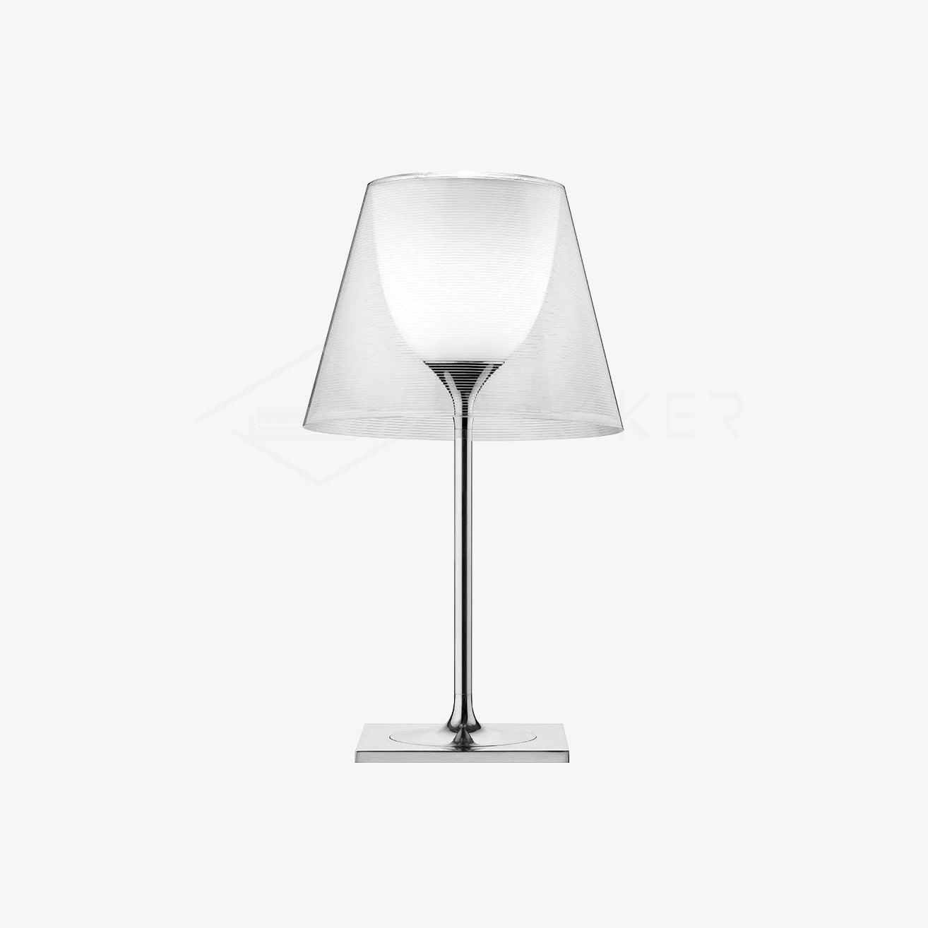 Modern Chrome Prism Table Lamp with Dual Diffuser and Polished Aluminum Base